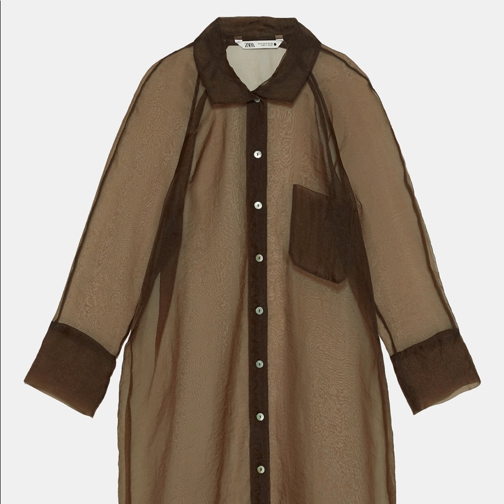 NWT long organza shirt